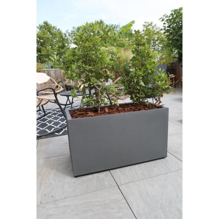 Granite flower box - 60x30 cm - gray