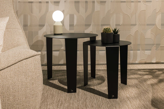 CASCADO Bijzettafel Zwart Groot - Ø50cm x 45cm (Hoogte) Zwart Groot - Ø50cm x 45cm (Hoogte) Steelful