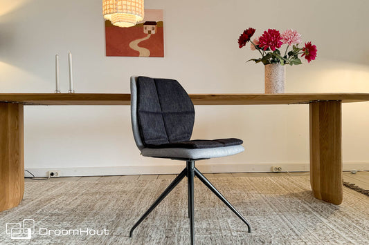 Stoel Mood 91 Met Afneembaar Kussen Mobitec HipHop Zilver Antraciet Stoel DroomHout