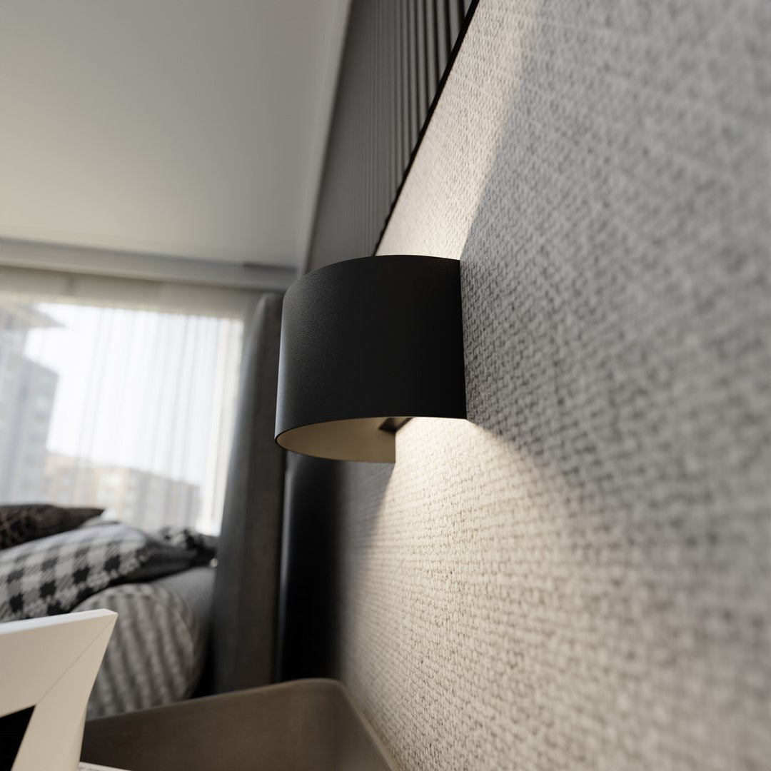 Vouw wandlamp zwart detail