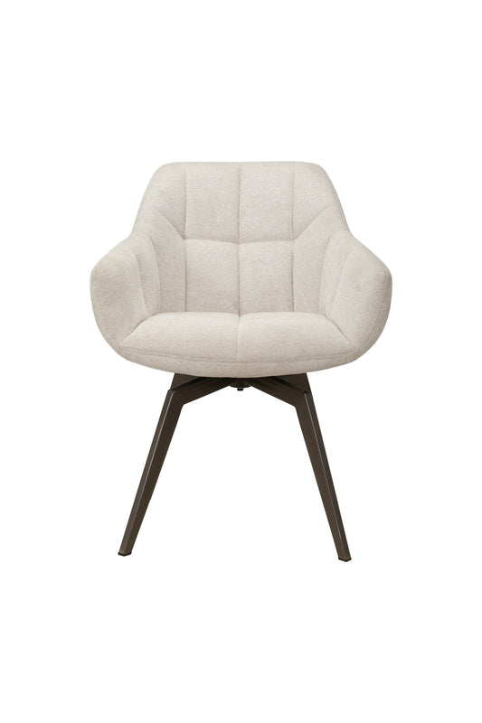 Eetkamerstoel offwhite met draaifunctie (set van 2) Droppery