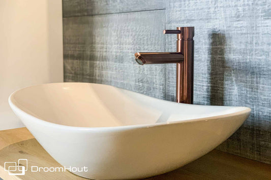 Wastafelmengkraan hoog brons DroomHout