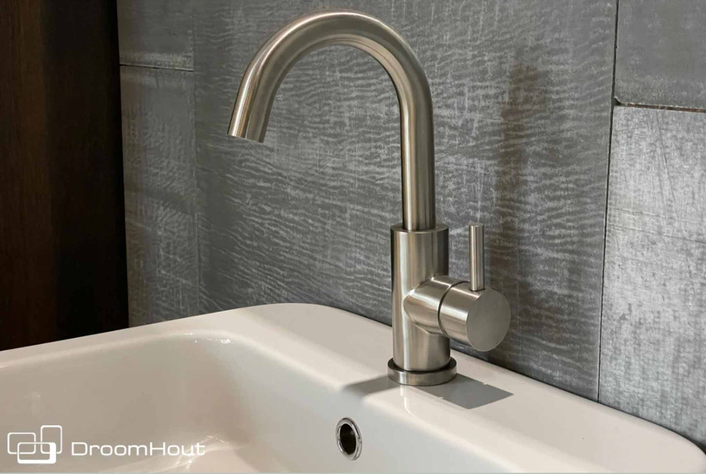 Wastafelmengkraan gun metal DroomHout