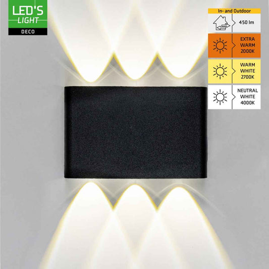 Buitenlamp met Lichtbron - Wandarmatuur - 450lm 2000K/2700K/4000K - Zwart - IP65