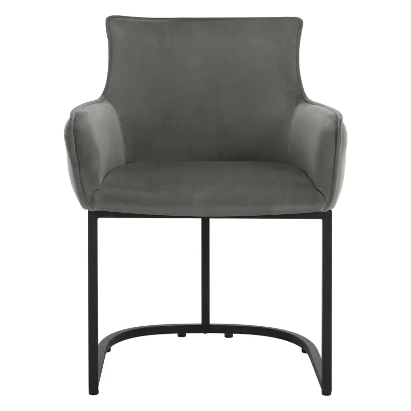 BukkitBow - Luxe Eetkamerstoel/Fauteuil van Fluweel - met U-vormige Metalen Onderstel - Comfortabel en Multifunctioneel - Zithoogte: 46,5 cm