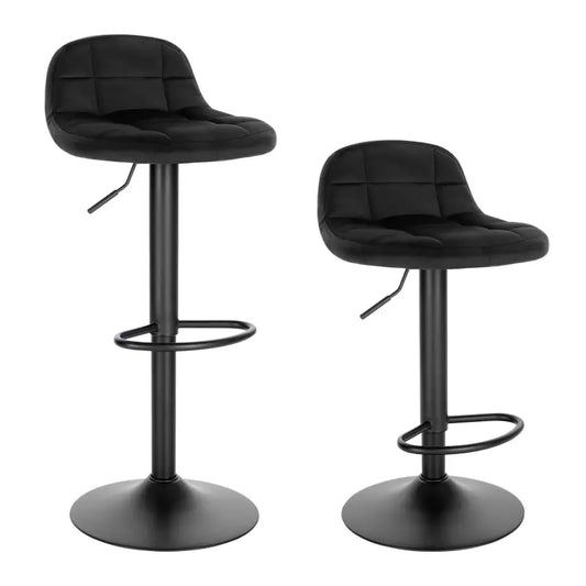 BukkitBow - Moderne Set Barkrukken - Fluweel en Metaal - Hoogte Verstelbaar- 360° Draaibaar - Hoogdichtheidsschuim Bekleding - Draagvermogen 120kg