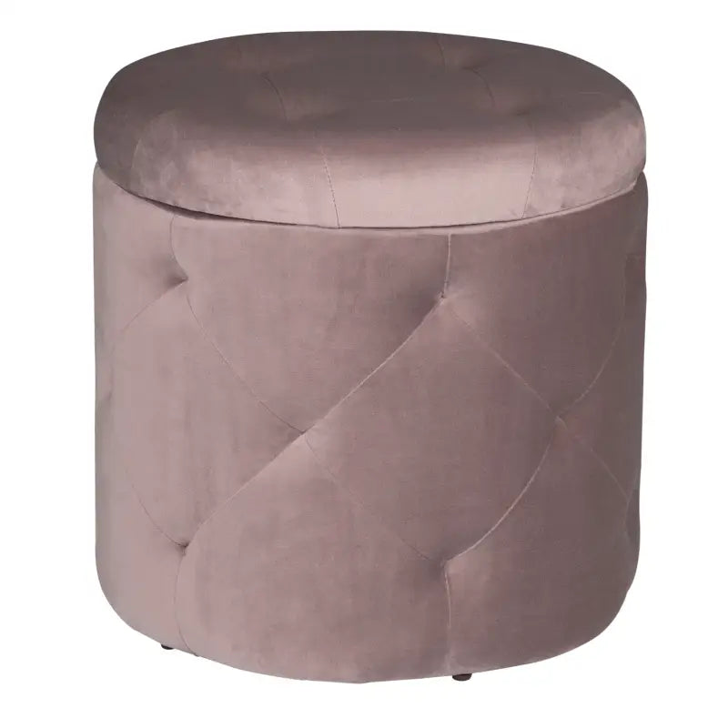 BukkitBow - Poef / Kruk met Fluweel Zitting - Comfortabele Poef - Grote Opbergruimte - Praktisch en Elegant - 39.5x40CM