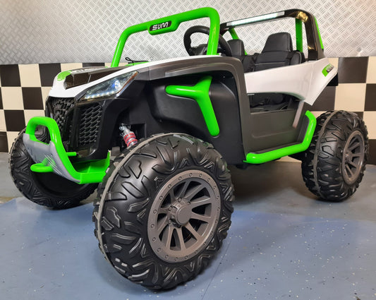 Electric children's buggy 24 volt 2-seater white/green