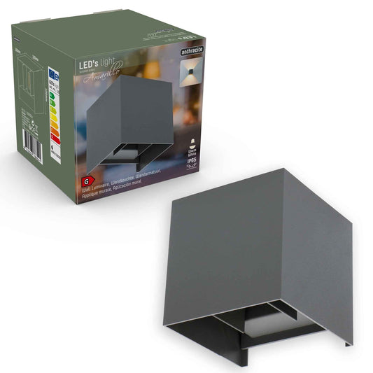 LED's Light Kubus LED Wandlamp voor buiten - Omhoog&Omlaag licht - IP65 - Antraciet