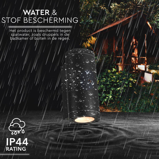 LED's Light Up & Down LED Buitenlamp met Dag/Nacht sensor - IP44 waterdicht - GU10 fitting - Model Venezia - Antraciet
