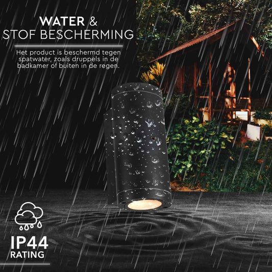 LED's Light Up & Down LED Buitenlamp met Dag/Nacht sensor - IP44 waterdicht - GU10 fitting - Model Venezia - Antraciet