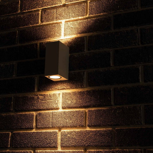NØRD Up&Down - LED's Light LED Buitenlamp met GU10 fitting - Rechthoek - IP44 - Wit - Model Milaan