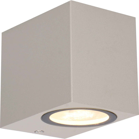 NØRD Down - LED Wandlamp buiten met GU10 fitting - Rome - Vierkant - IP44 - Grijs