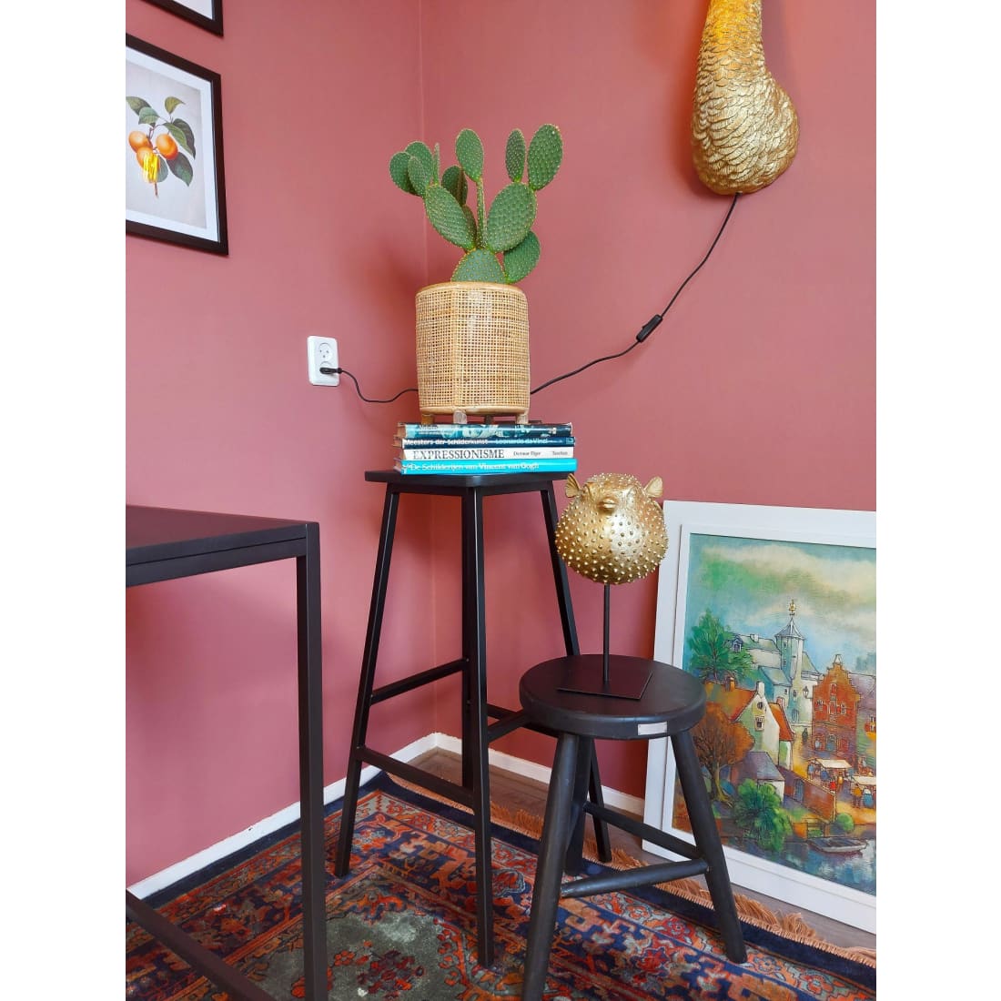 Workliving Werk-leef Barkruk Massief Zwart Eiken Bike -