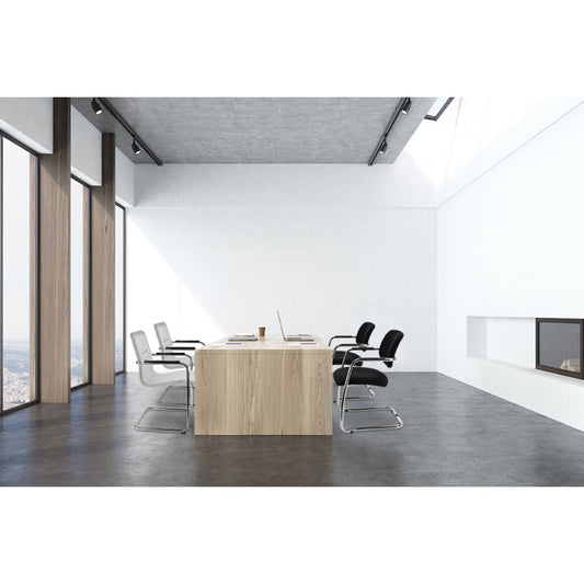 Workliving Werkwoon Vergaderstoel X6 - Comfort Slede Wolvilt Middengrijs -