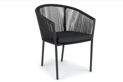 Droppery Stapelbare eetkamerstoel Reims 12053 - Alu Zwart (set van 2) -