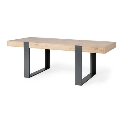 Dining table - Craftsman oak and Shadow Grey decor - L 223.9 x D 93 x H 78.6 cm - LOFT