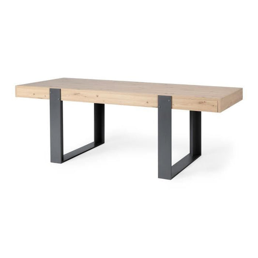 Dining table - Craftsman oak and Shadow Grey decor - L 223.9 x D 93 x H 78.6 cm - LOFT