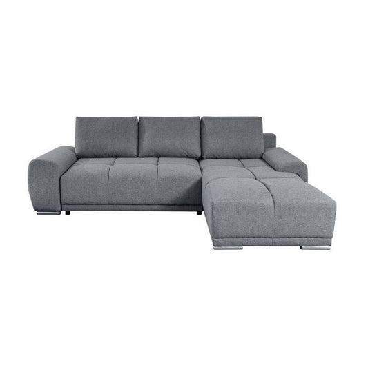 LOUNGITUDE CABELLO converteerbare hoekbank in grijze stof - LOUNGITUDE - Rechte hoek - Occasioneel - 140 x 210 cm - Furniture > Benches