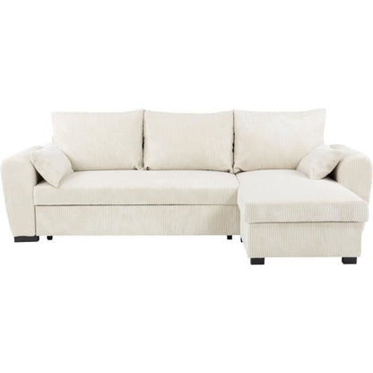 CONFORTEAM MAX Omkeerbare hoekbank - 3 zitplaatsen - Stof Lincoln Beige - Opbergruimte - 240 x 143 x 85 cm - Furniture > Benches