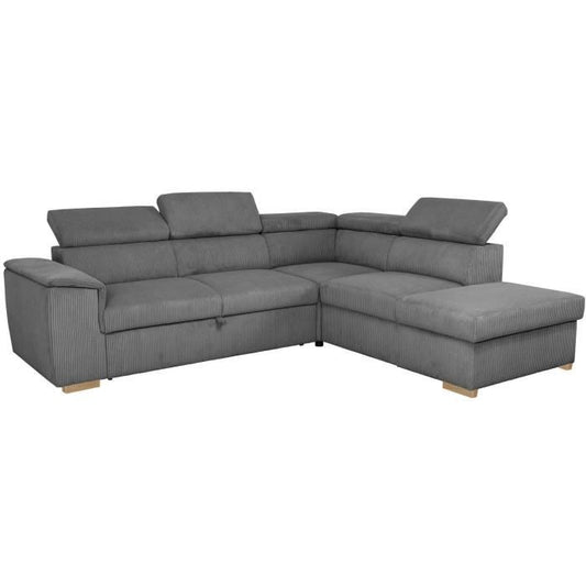 AUCUNE DAYTONA Omkeerbare hoekbank - 5 zitplaatsen - Stof Lincoln Antraciet - Opbergruimte - 260 x 216 x 94 cm - Furniture > Benches