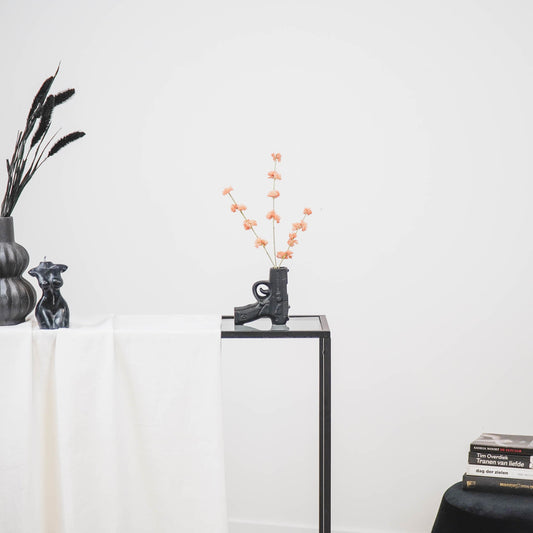 Housevitamin Vaas - Geweer - Keramiek - Zwart - 12x5x12cm - Home & Garden > Decor > Vases