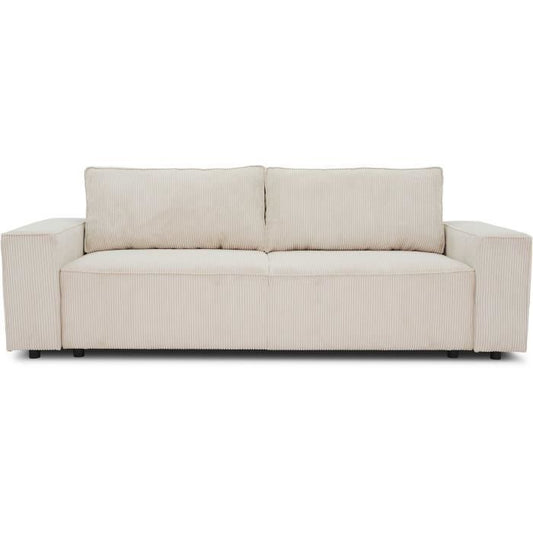 CASAPY JOSH 4-zits vaste bank - Parel ribfluweel - 241 x 86 x 88 cm - Furniture > Benches