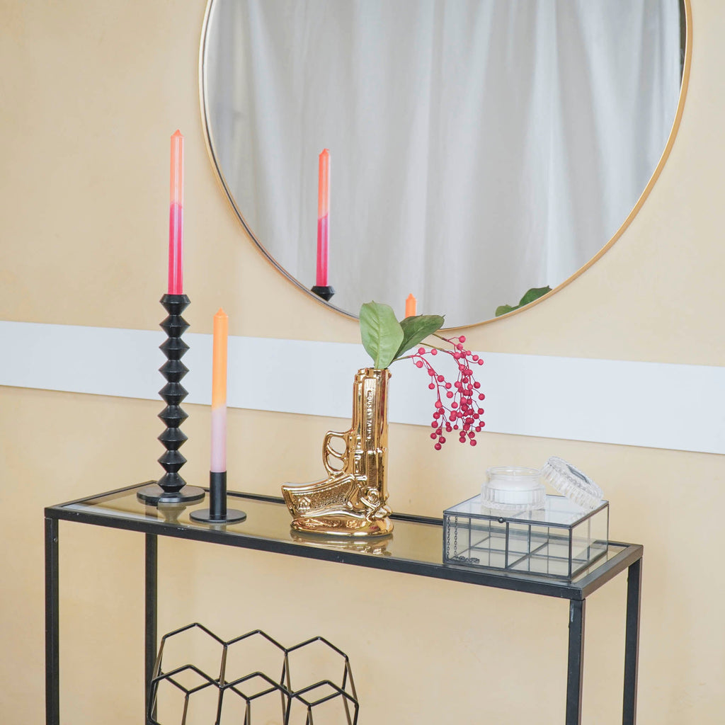 Housevitamin Vaas - Geweer - Keramiek - Goud - 15x9x23cm - Home & Garden > Decor > Vases