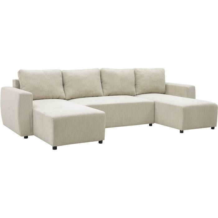 CASAPY PHARELL 5/6-zits panoramische converteerbare hoekbank - Parel corduroy stof - Opbergdoos - L297 x D155 x H71/85 - Furniture > Benches