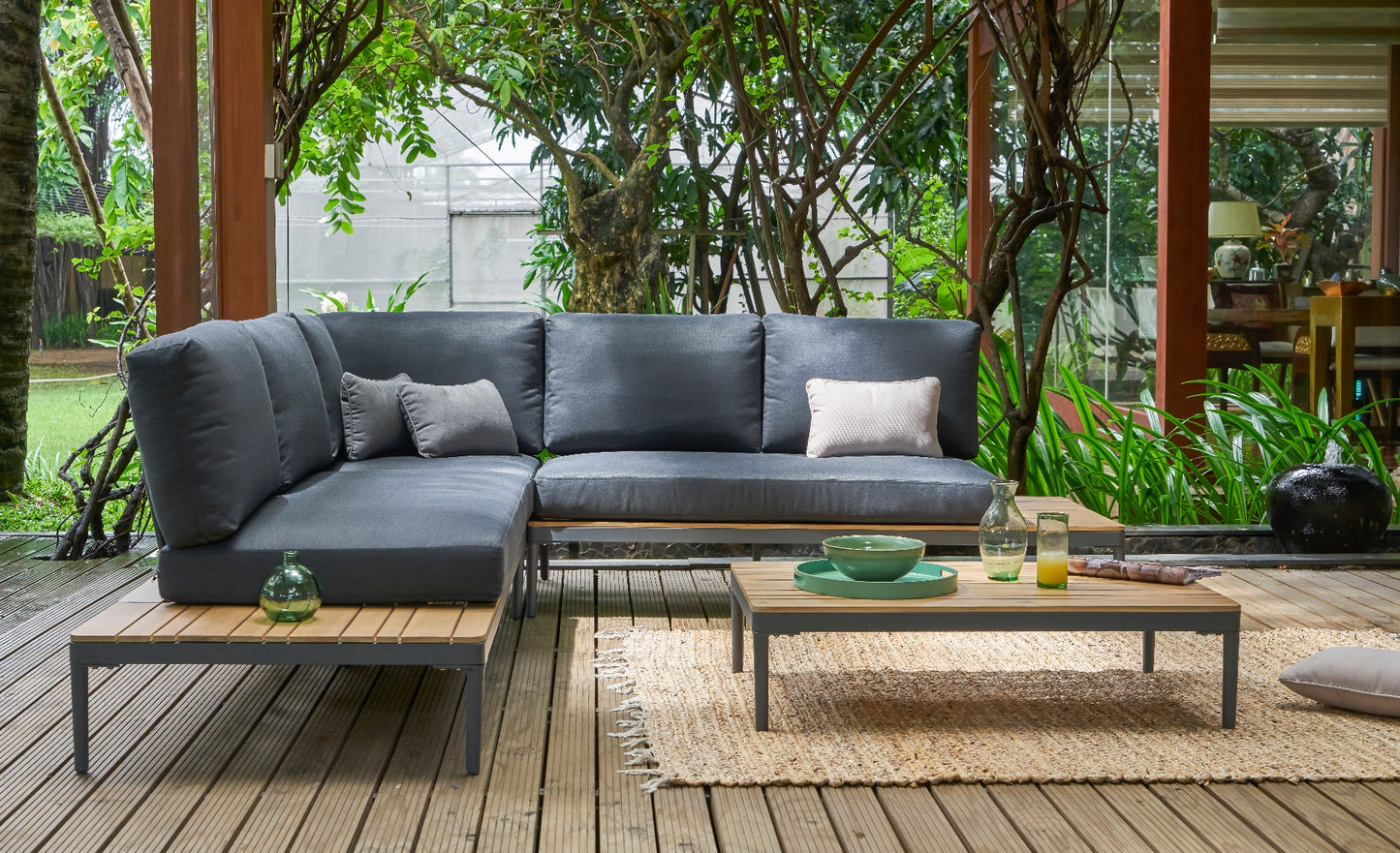 Droppery Colombus Lounge Hoekset - 3 stuks - Donker Antraciet - Donker Grijs -