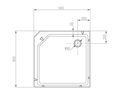 Wiesbaden Thermo Complete Douchecabine 90x90x228 cm 5 mm