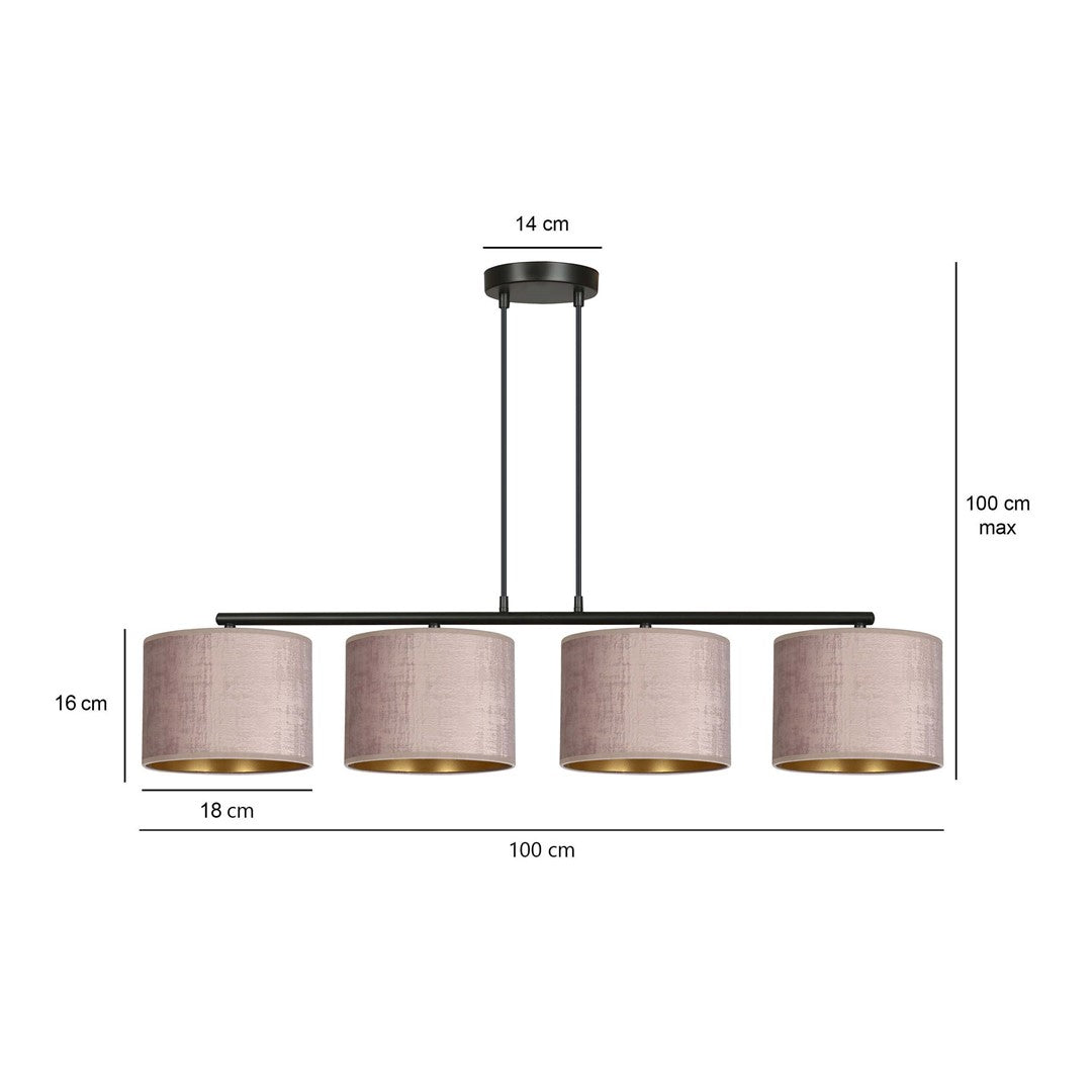 Droppery HILDE hanglamp 4 BL/ ROZE - Home & Garden > Lighting > Lighting Fixtures > Chandeliers