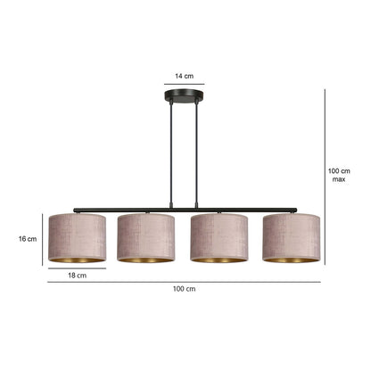 Droppery HILDE hanglamp 4 BL/ ROZE - Home & Garden > Lighting > Lighting Fixtures > Chandeliers