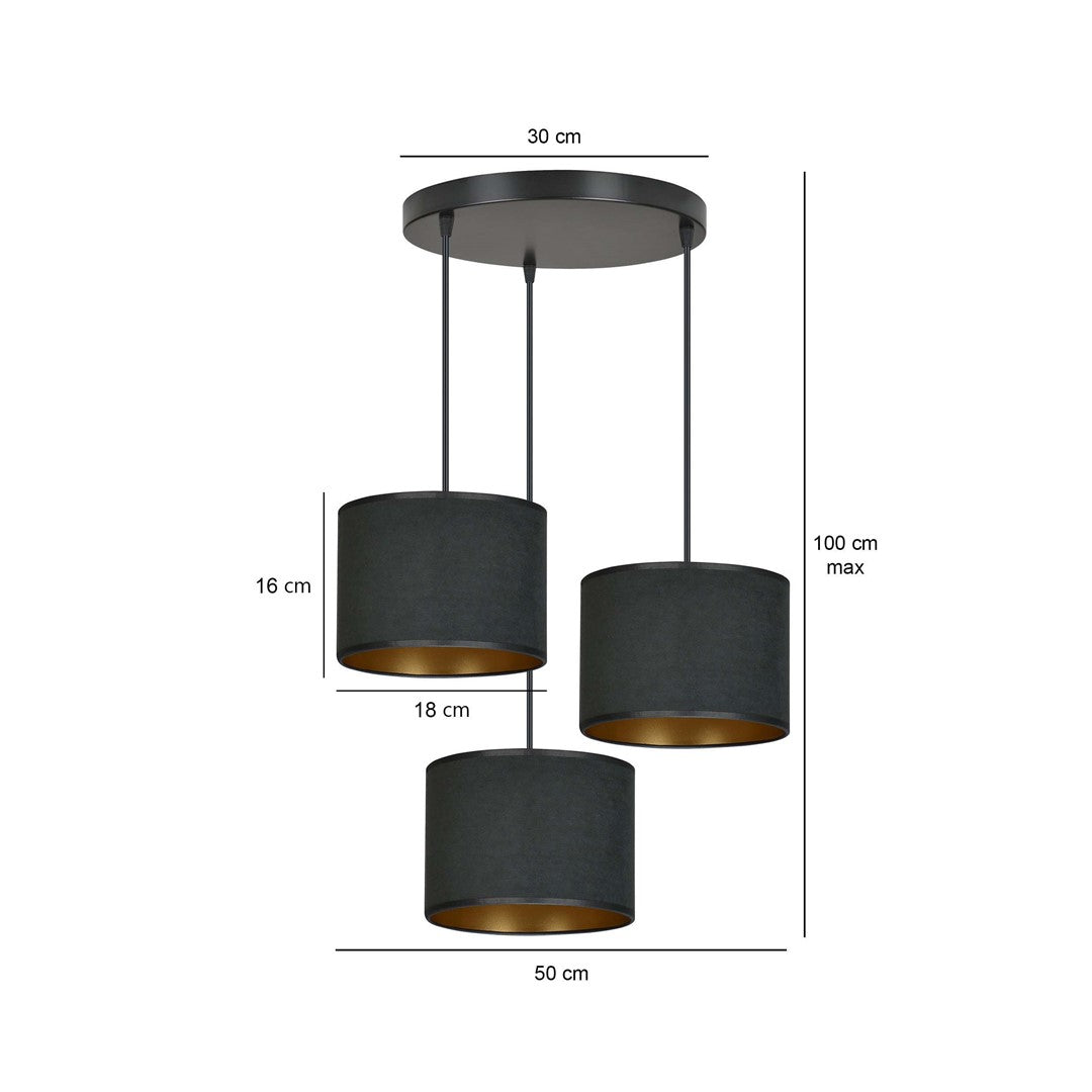 Droppery HILDE 3 BL PREMIUM ZWART - Home & Garden > Lighting > Lamps