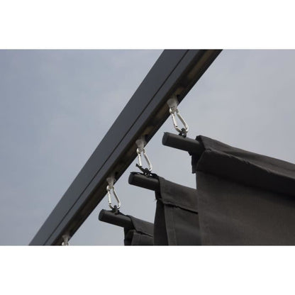 KIBA pergola with roll roof - Gray - 3 x 3 m