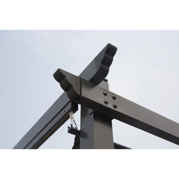 KIBA pergola with roll roof - Gray - 3 x 3 m