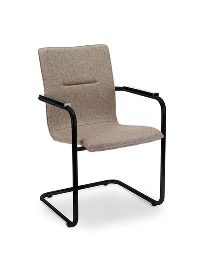 Workliving Werkwoon Vergaderstoel X6 - Sledeframe - Wolvilt Fenice 511 lichtbruin - frame zwart - Furniture > Chairs