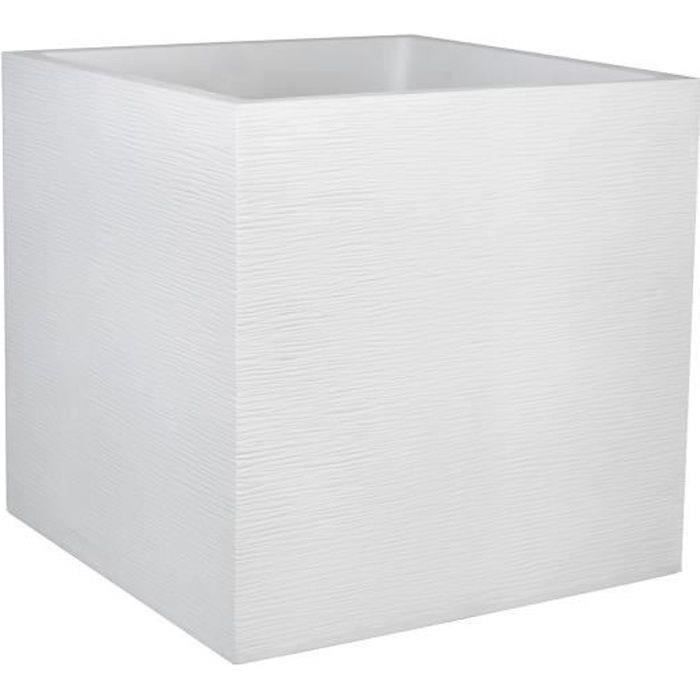 EDA PLASTIC EDA Graphit Vierkant bloemblad - 57 L - 49,5 x 49,5 x 49,5 cm - Witte ceruse -