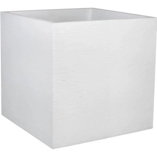 EDA PLASTIC EDA Graphit Vierkant bloemblad - 57 L - 49,5 x 49,5 x 49,5 cm - Witte ceruse -