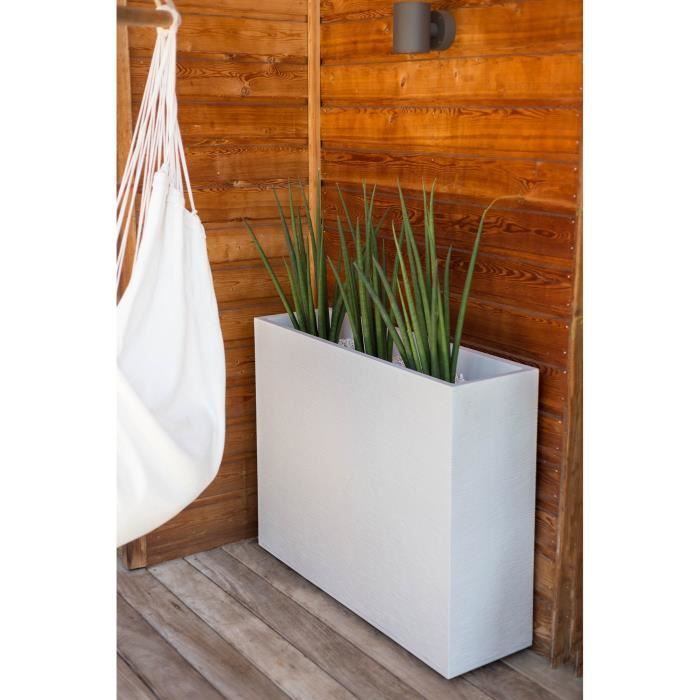 EDA PLASTIC EDA Bloempot Wall Loft Graphit - 46 L - 78,5 x 29,5 x 60 cm - Wit -
