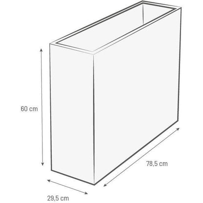 EDA PLASTIC EDA Bloempot Wall Loft Graphit - 46 L - 78,5 x 29,5 x 60 cm - Wit -