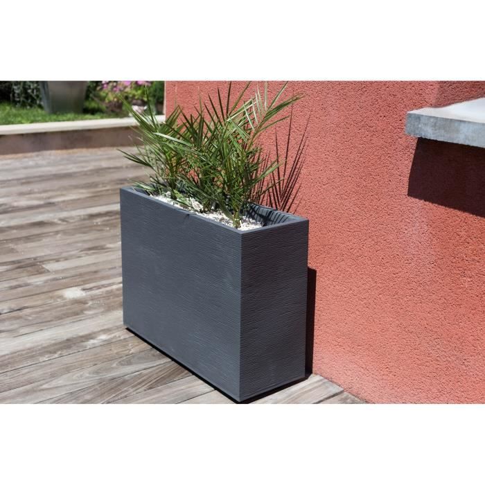 EDA PLASTIC EDA Bloempot Wall Loft Graphit - 46 L - 78,5 x 29,5 x 60 cm - Antracietgrijs -