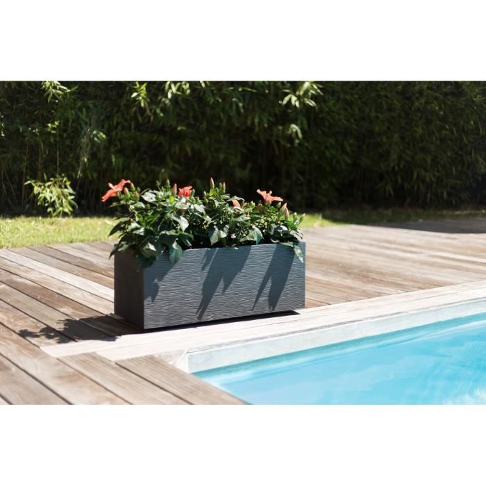 EDA EDA PLASTIC Graphit Up plantenbak - 57 L - 79,5 x 29,5 x 29,5 cm - houtskoolgrijs -