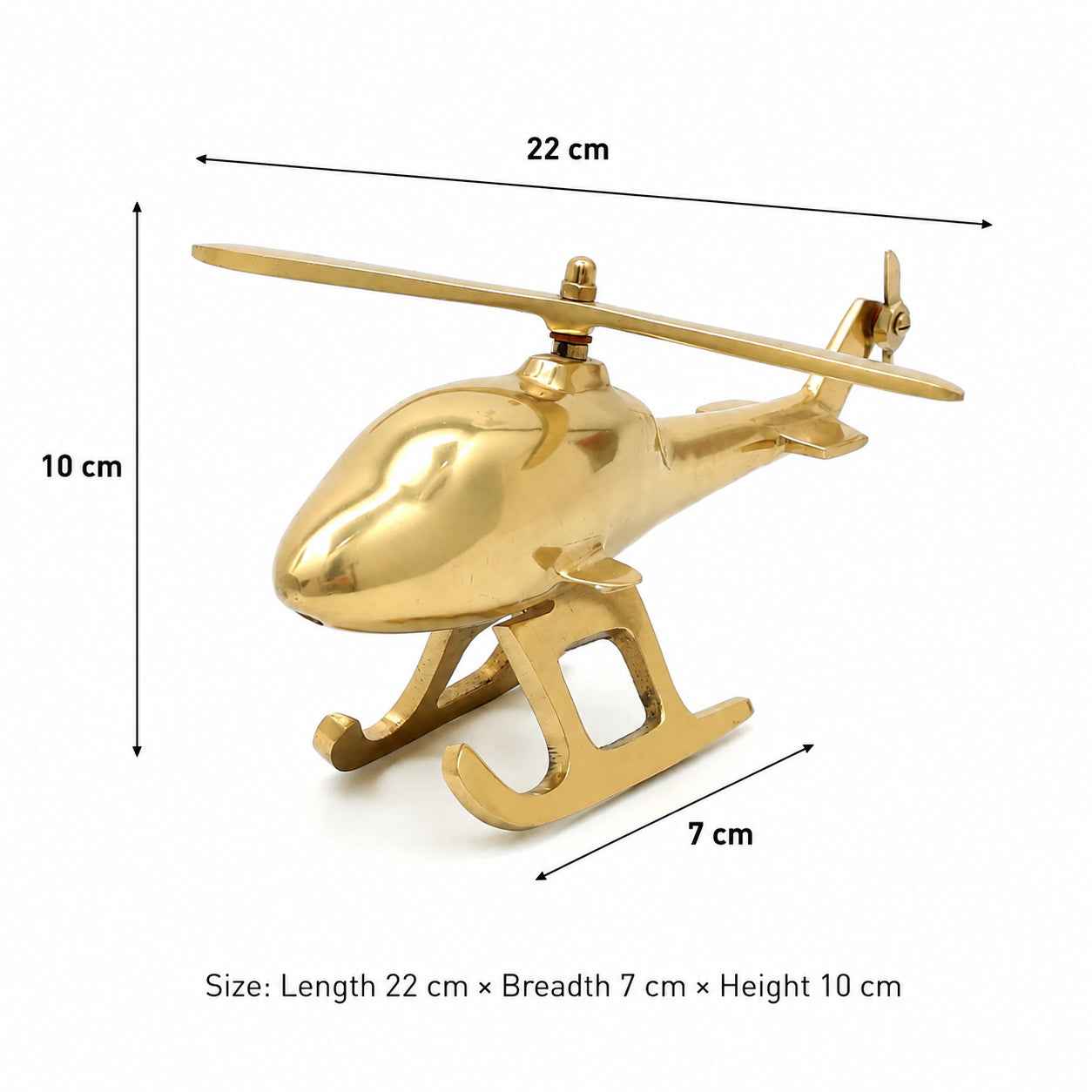 Klassieke Helikopter Bureaudecoratie | Aluminium Afwerking | Goud