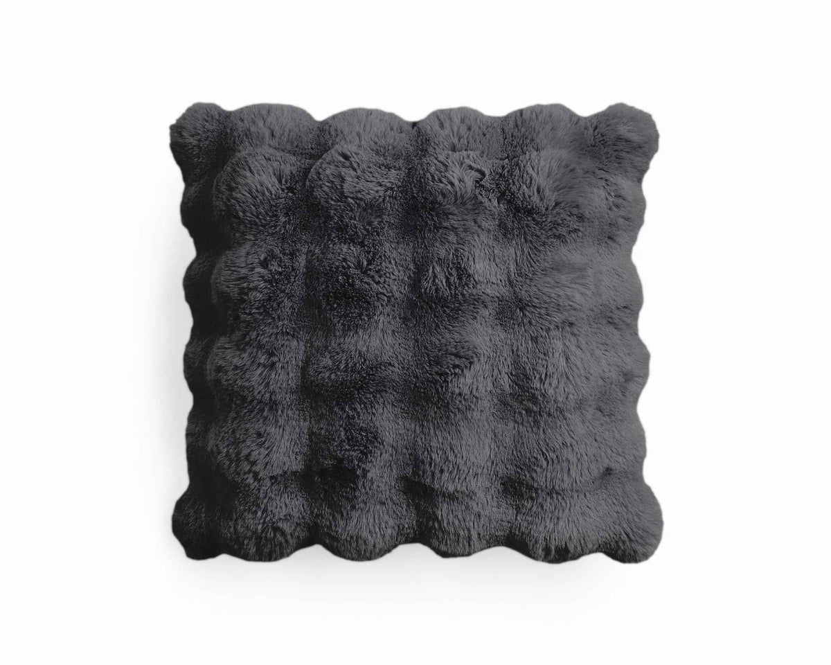 Pom konijnenbont sierkussen Antraciet 50 x 50