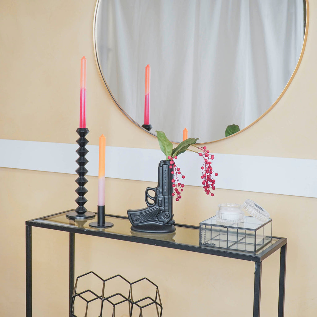 Housevitamin Vaas - Geweer - Keramiek - Zwart - 15x9x23cm - Home & Garden > Decor > Vases