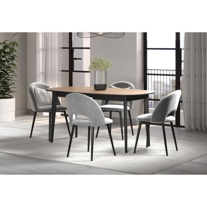 TRENDTEAM Eettafel - Ronin - Eiken - Ovaal - MDF - Modern - 8 personen - 160 x 77 x 90 cm - Trendteam -