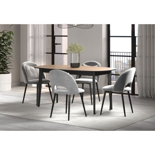 TRENDTEAM Eettafel - Ronin - Eiken - Ovaal - MDF - Modern - 8 personen - 160 x 77 x 90 cm - Trendteam -