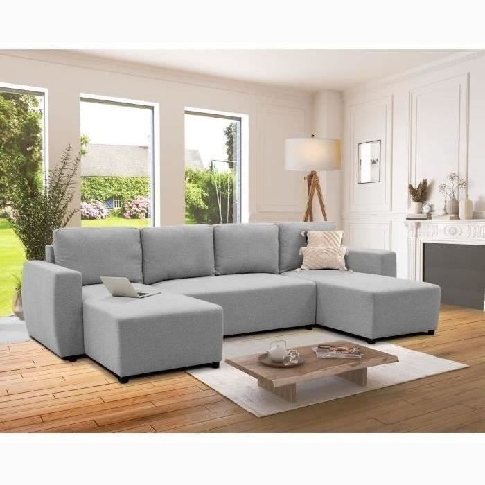 CASAPY PHARELL 5/6-zits panoramische converteerbare hoekbank - Muisstof - Opbergdoos - L297 x D155 x H71/85 cm - Furniture > Benches