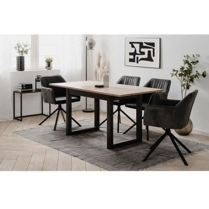 DENVER Denver 80B uitschuifbare tafel - 120-160 x 75 x 80 cm - Artisan eiken / antraciet decor - 1 verlengstuk van 40 cm inbegrepen - 8 personen -